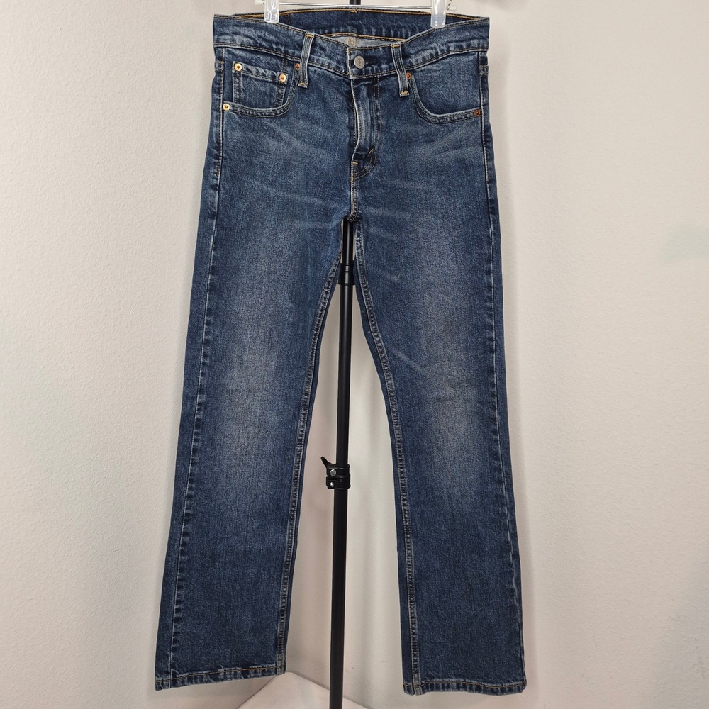 Levis 527 Slim Bootcut Jeans Mens 29x30 Medium Wash Blue Denim Low Rise Cowboy